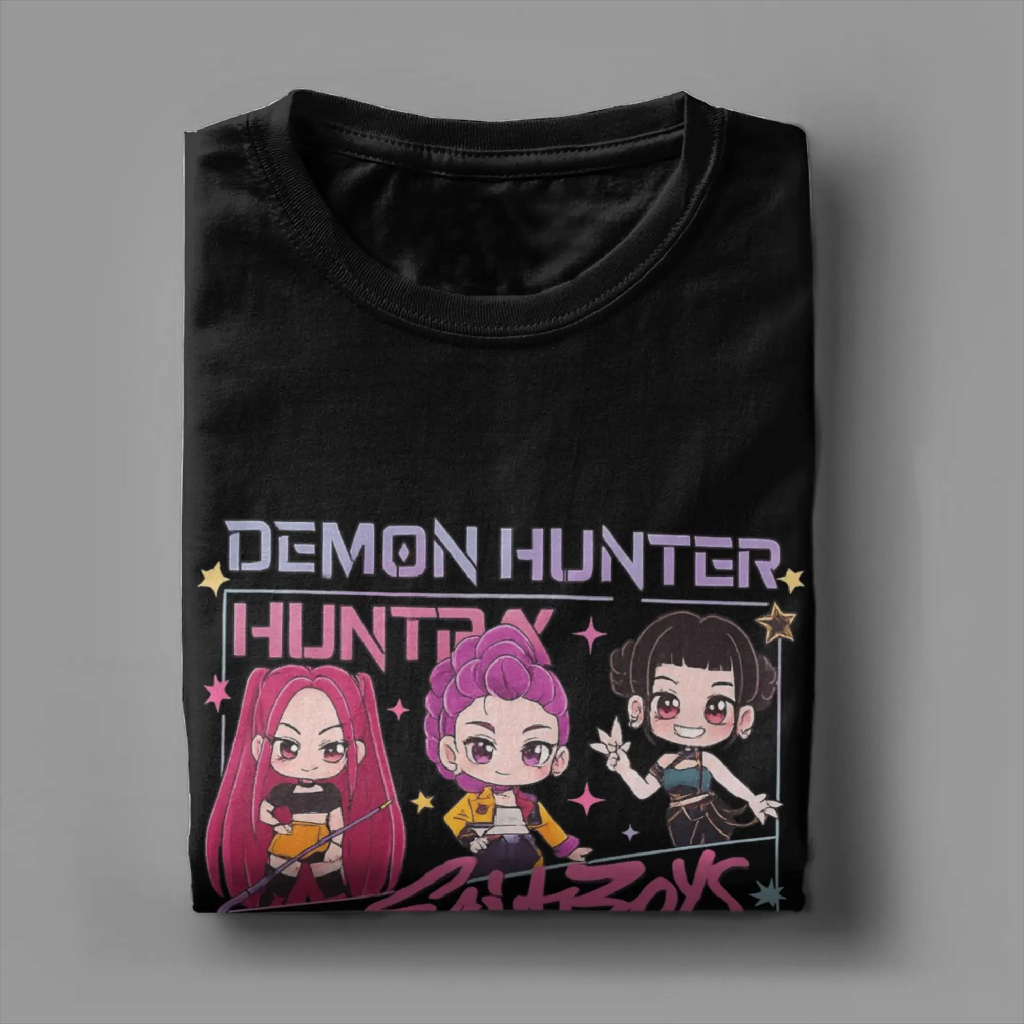 تي شيرت ساجا للأولاد والبنات هنتركس رومي زوي ميرا كيبوب شيطان الصيادين تي شيرت صيفي هيب هوب تي شيرت رجالي قطني برقبة دائرية ملابس كبيرة الحجم