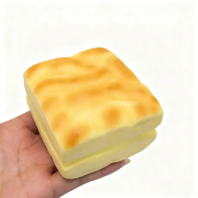 스퀴시 이중층 치즈케이크 슬로우 라이징 장난감 - 스트레스 및 불안 완화를 위한 매우 부드러운 감각 장난감 |   어린이 및 성인을 위한 선물