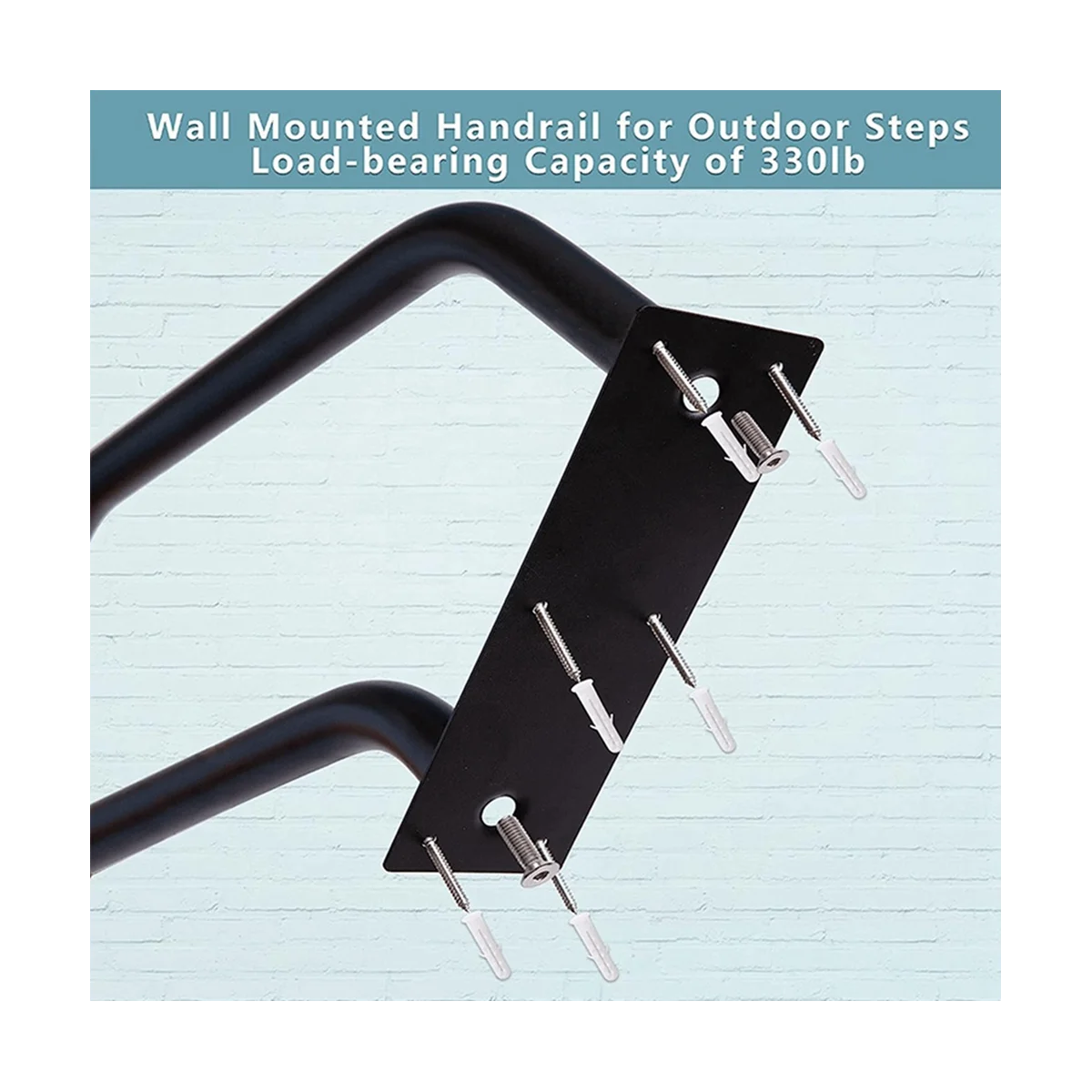 Handrail for Outdoor Steps Safety Grab Bar for Stairs Wall Mounted Stair Railing U Shaped Handrail Tube Hand Railing