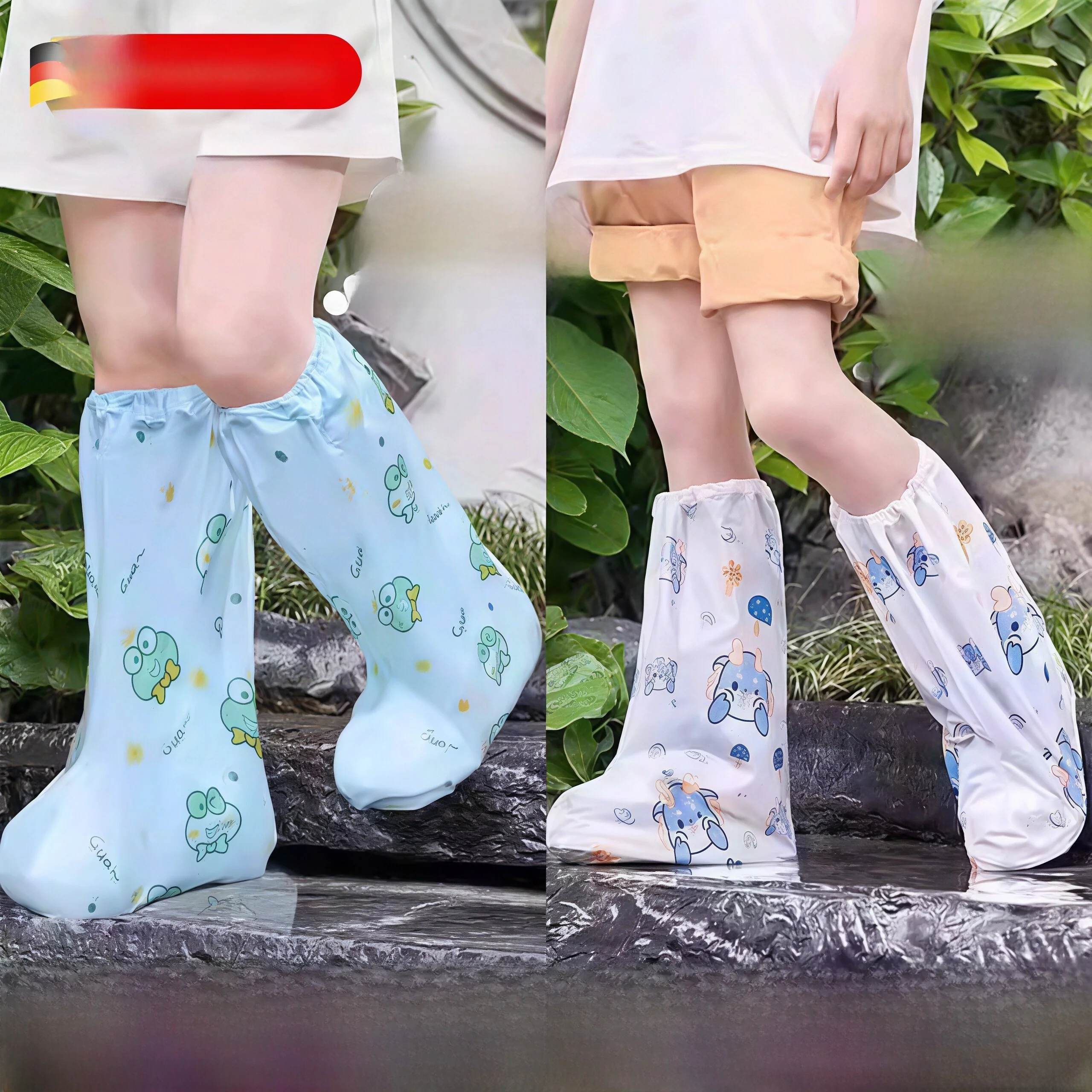 disposable-long-tube-shoe-covers-children's-waterproof-non-slip-wear-resistant-thickened-rain-boots-portable-schooling-shoe-c