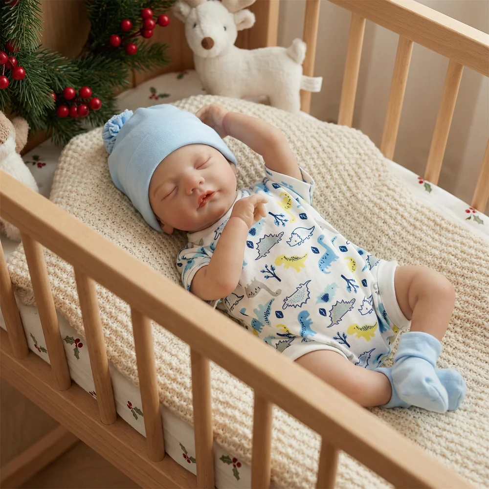 18inch Sleeping Cute reborn Baby Doll, 3Dskin With Visible Veins ,Full Soft Body, Perfect for Birthday Gift , Christmas Gift