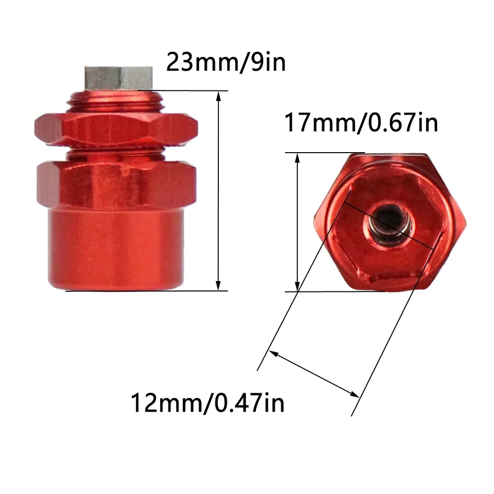 Metals Aluminum Alloy Hex Adapter 12mm To 17mm Wheel Hex Hubs Adapter Extension Conversion Nuts for 1/8 1/10 RC Car Upgrade