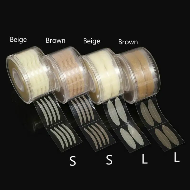 2 rolls Make Up Transparent Beige Eyelid Large Eyes Decoration Strong Sticky Eyelid Paste Double Eyelid Tape