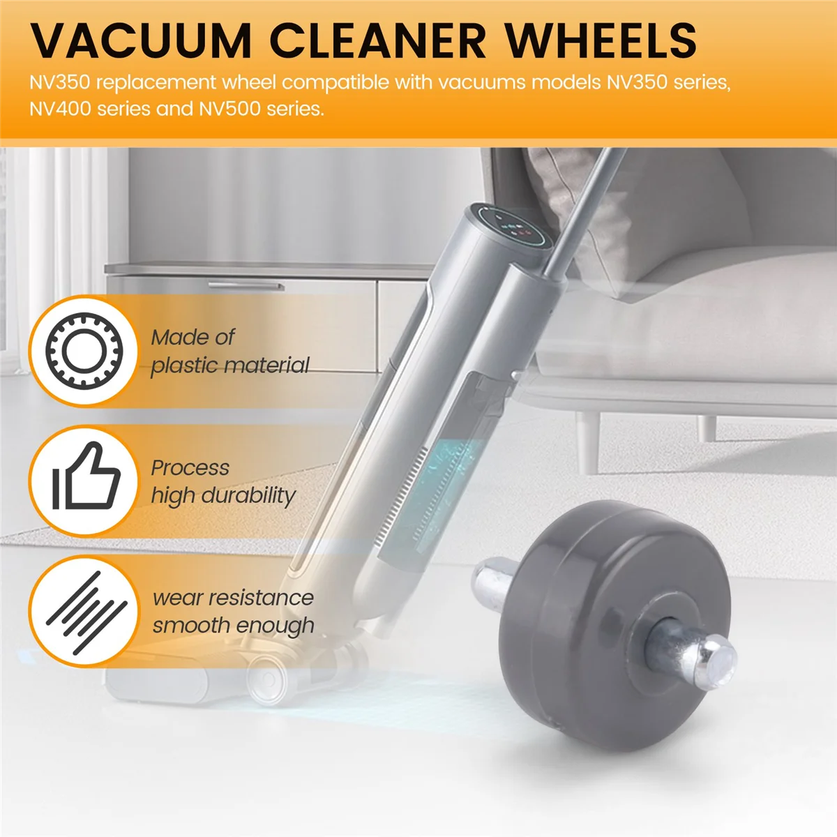 ABRG 6 قطع عجلات أمامية للمكنسة الكهربائية القرش NV350 NV351 NV352 NV355 NV356E NV500 NV501 NV502 والمزيد