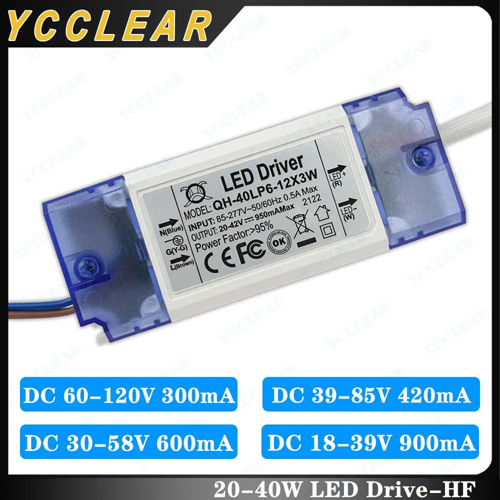 20W 24W 25W 28W 30W 36W 40W LED Driver 900mA 600mA 420mA 300mA DC18-39V 30-58V 39-85V 60-120V Lighting Transformers Power Supply