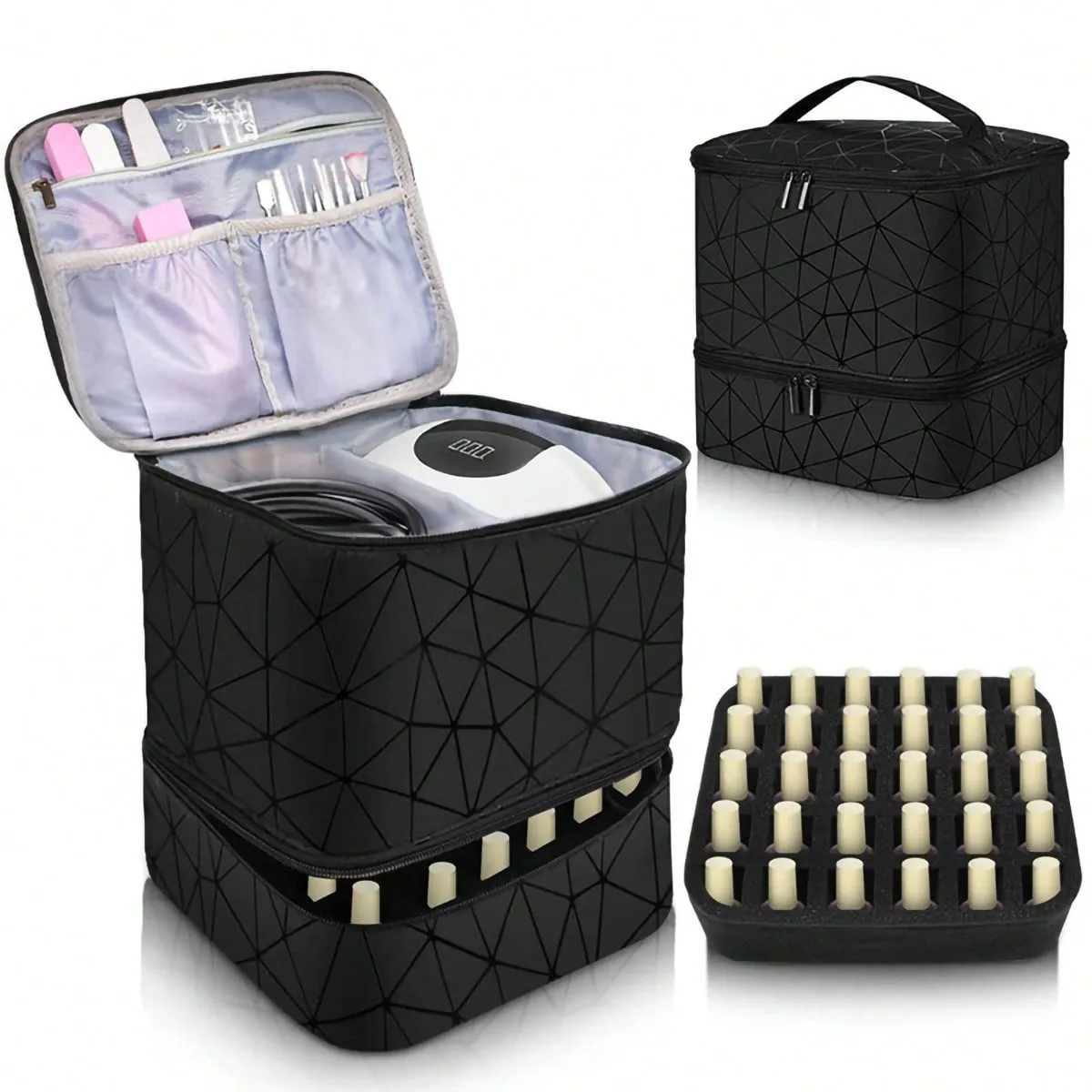 Cross-Border Large-Capacity Cosmetic Bag, High-End PVC Portable Women's Bag, Nail Polish Storage Bag, Manicure Tote Bag, Bag