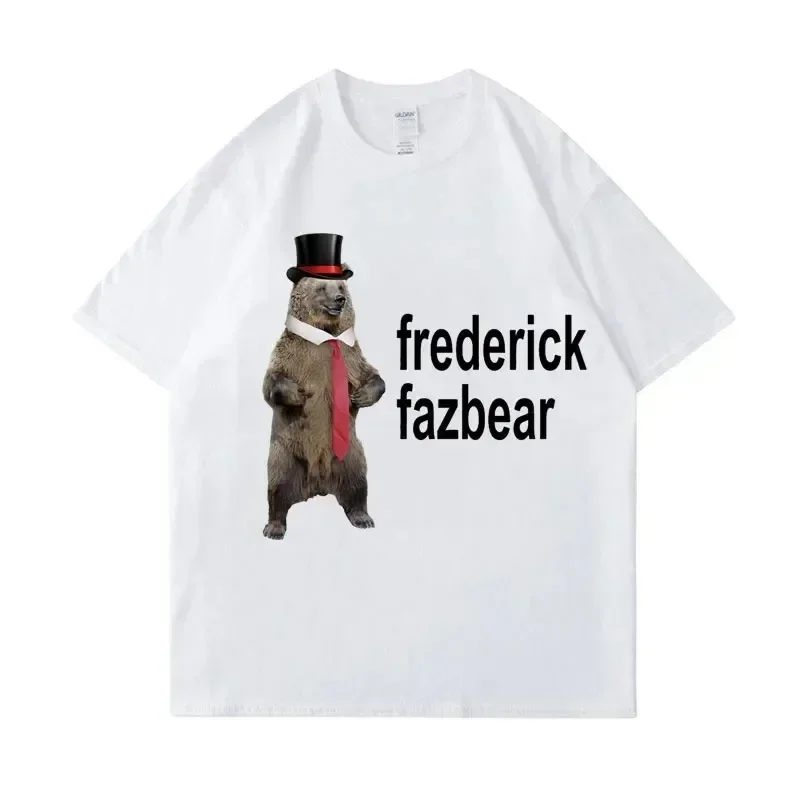 Frederick Fazbear T Shirt Funny Meme Clothing The Fancy Bear Fnaf Tee Shirt Men Women Short Sleeve High-Quality graphic T-shirt