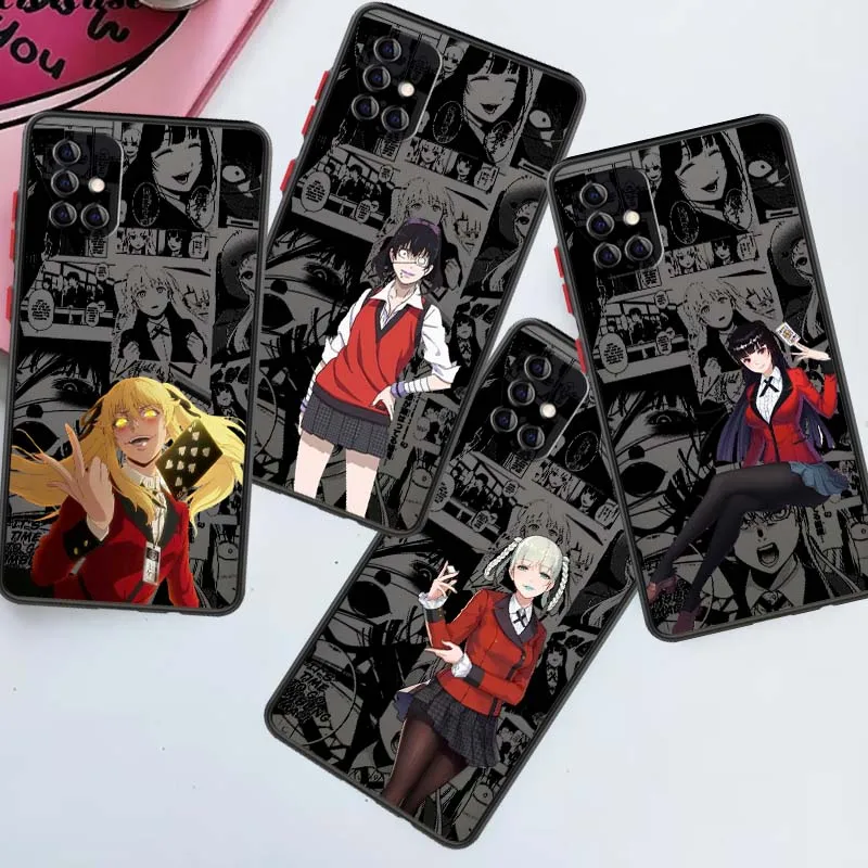 Модный чехол для телефона kakegurui с милым аниме для Samsung A56 A42 A36 A34 A33 A32 A23 A16 A04 A03 Note 20 5G, матовый полупрозрачный