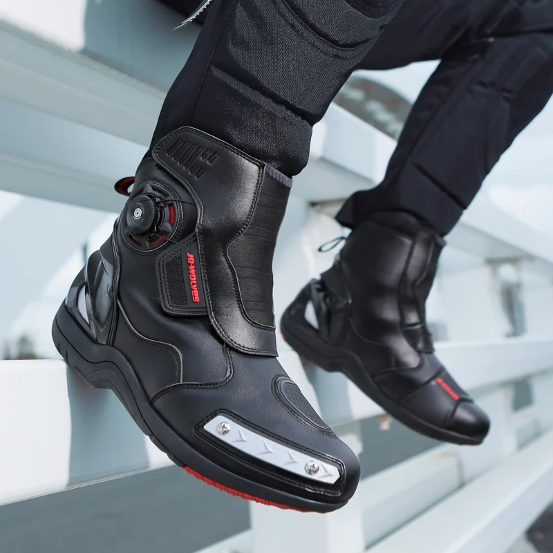 Motos Breathable Anti Slip Wear-resistant Riders Boots Motorbike Racing Ankle Length Shoes 2026 New Men Leather Motorcycle Boots