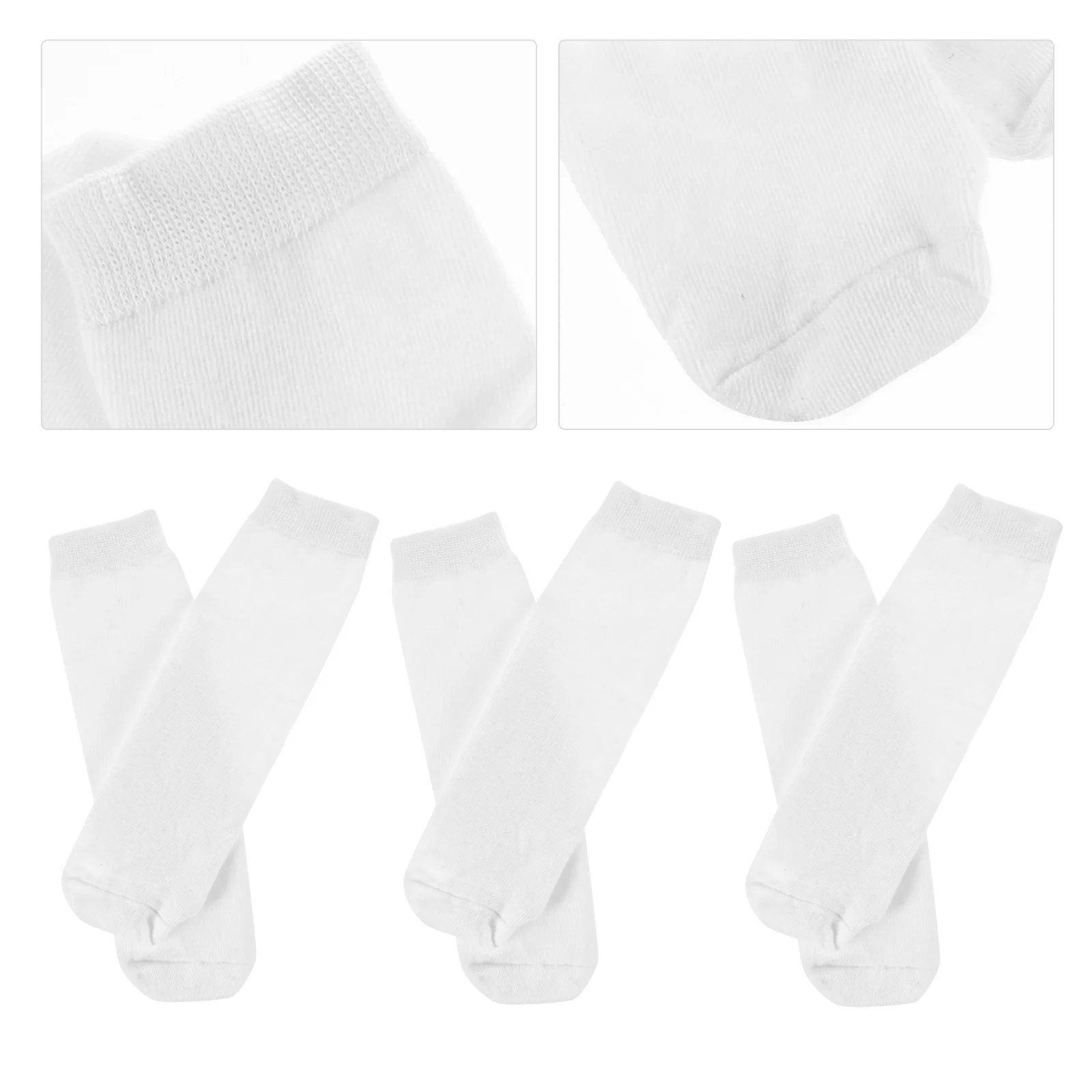 Calcetines blancos de sublimación con impresión de doble cara, suministros elásticos para manualidades, 6 pares