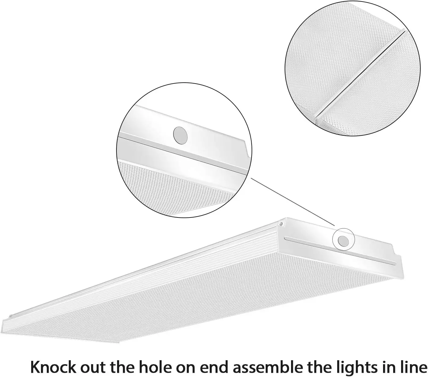 LED 랩어라운드 라이트, 사무실 조명, 7200 루멘, 4000K, 4 피트 플러시 마운트, LED 랩 샵, 60W, 4FT