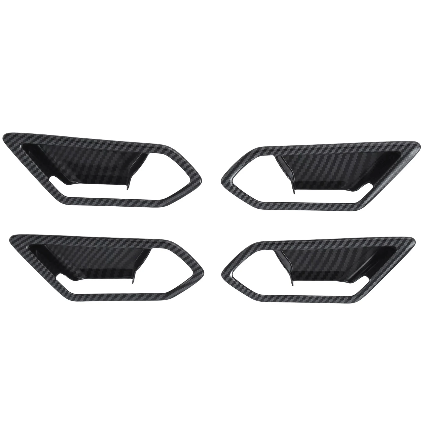 4Pcs Carbon Fiber Car Ineer Door Handle Bowl Cover Trim for ID.4X ID4X