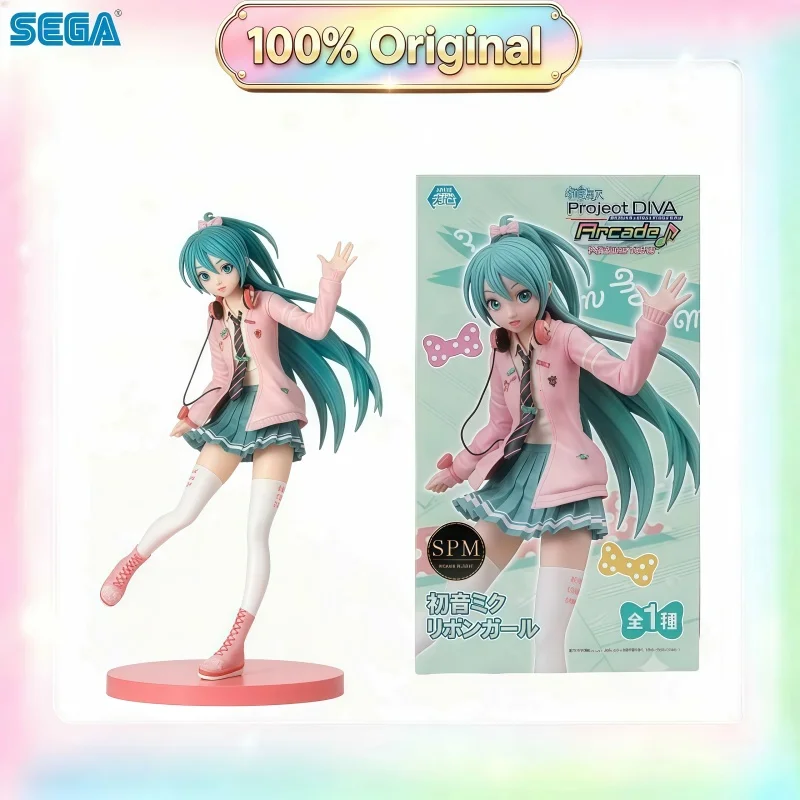 100% Original SEGA SPM Hatsune Miku Project DIVA Ribbon Girl Ver. Anime Collectible Figure Desktop Home Decoration Gift In Stock