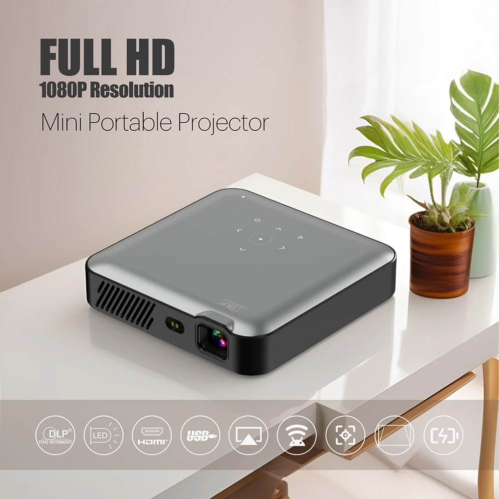 Smartldea Full HD 4K 3Dสมาร์ทโปรเจคเตอร์Auto Focus Android 9.0 5G Wifi DLP Proyector 10500MAhแบตเตอรี่โทรศัพท์มือถือสมาร์ทโฟนBeamer