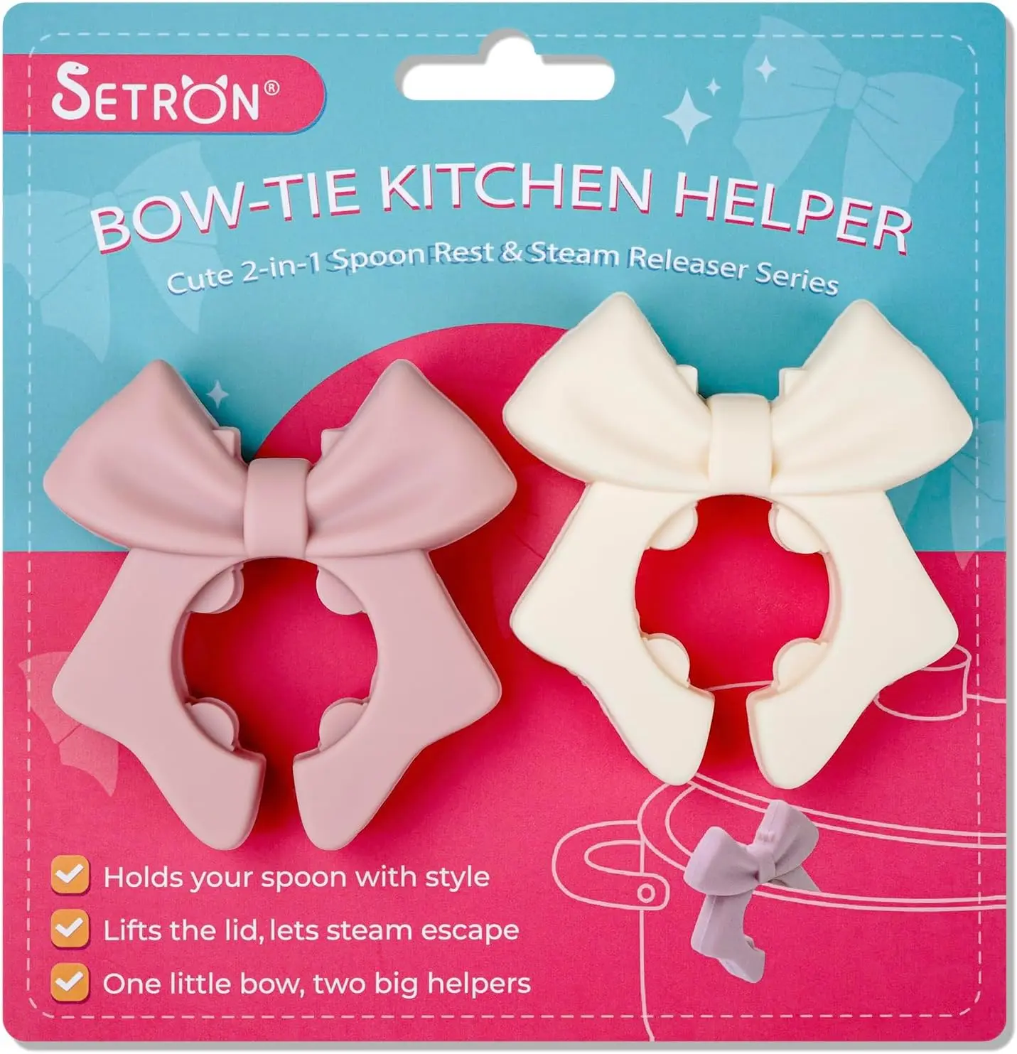 

Cute Spoon Holder & Lid Lifter – Heat Resistant Silicone Kitchen Gadget, Steam Releaser for Stove Top