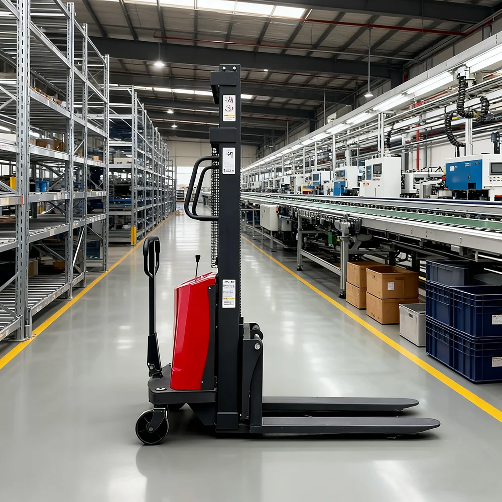 Portable 1ton 1.5ton 2ton Semi Electric Stackers 2.5 M Elevated Multi-functional Pallet Electric Stacker