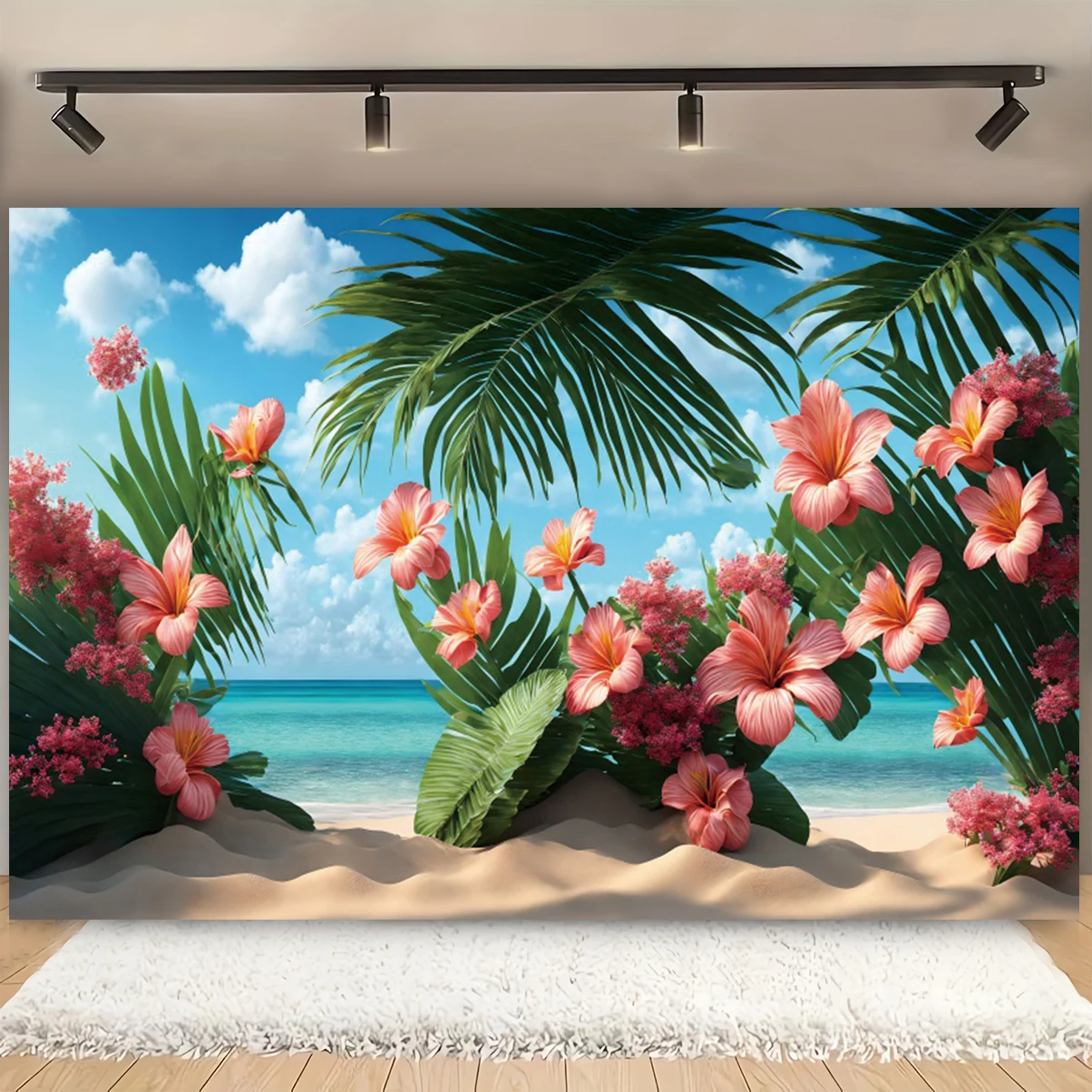 

Summer Tropical Beach Palm Leaf Photography Background Children Baby Birthday Tropical Hawaiian Party Backdrop Photo Studio Prop