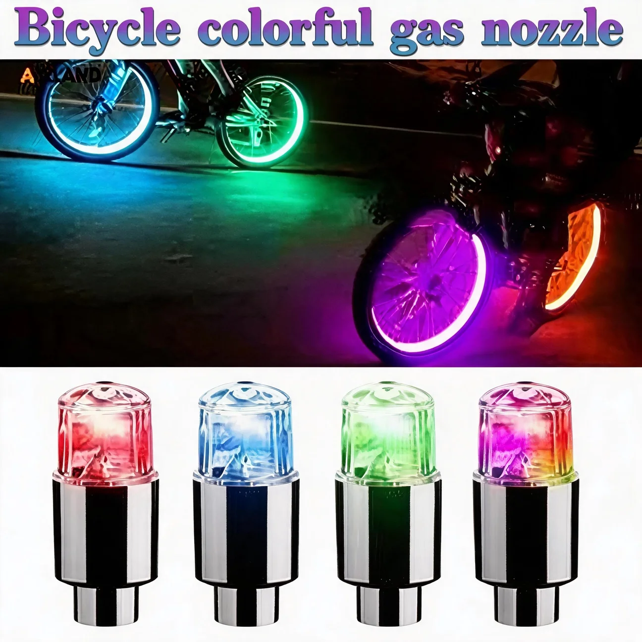 Valve Caps Colorful LED Car Tire Car Motorcycle Cycling Wheel Lantern Spokes Hub Tyre Lamp Wheel Caps Auto Tyre Accessories
