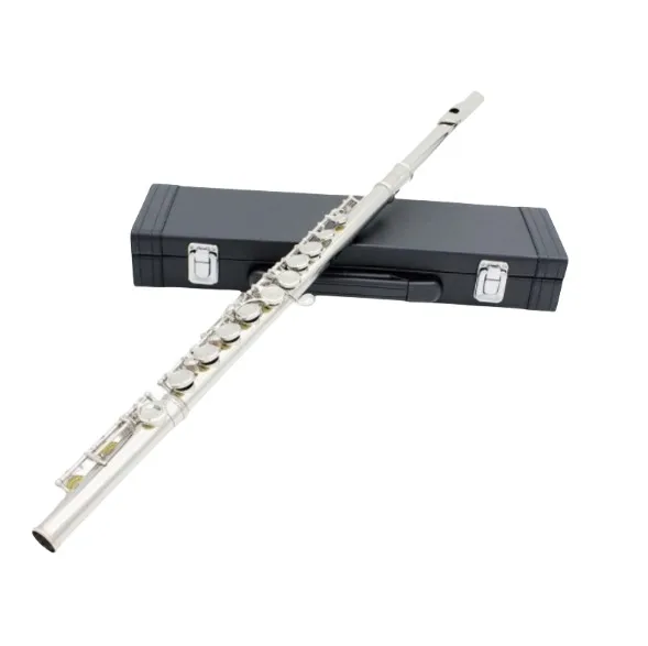 Full Set 16-Key Flute with case Silver Closed Hole C-Key with Nickel-Plated Flute
