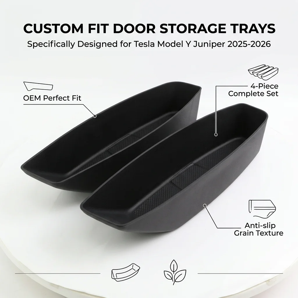 

4PCS For Tesla Model Y Juniper TPE Door Side Storage Trays For Model Y Juniper 2026 2025