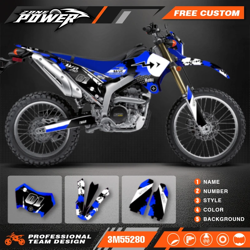 Powerzone Motorcycle Graphics Decals Sticker Kits for Yamaha WR250R WR250 2008-2020 11