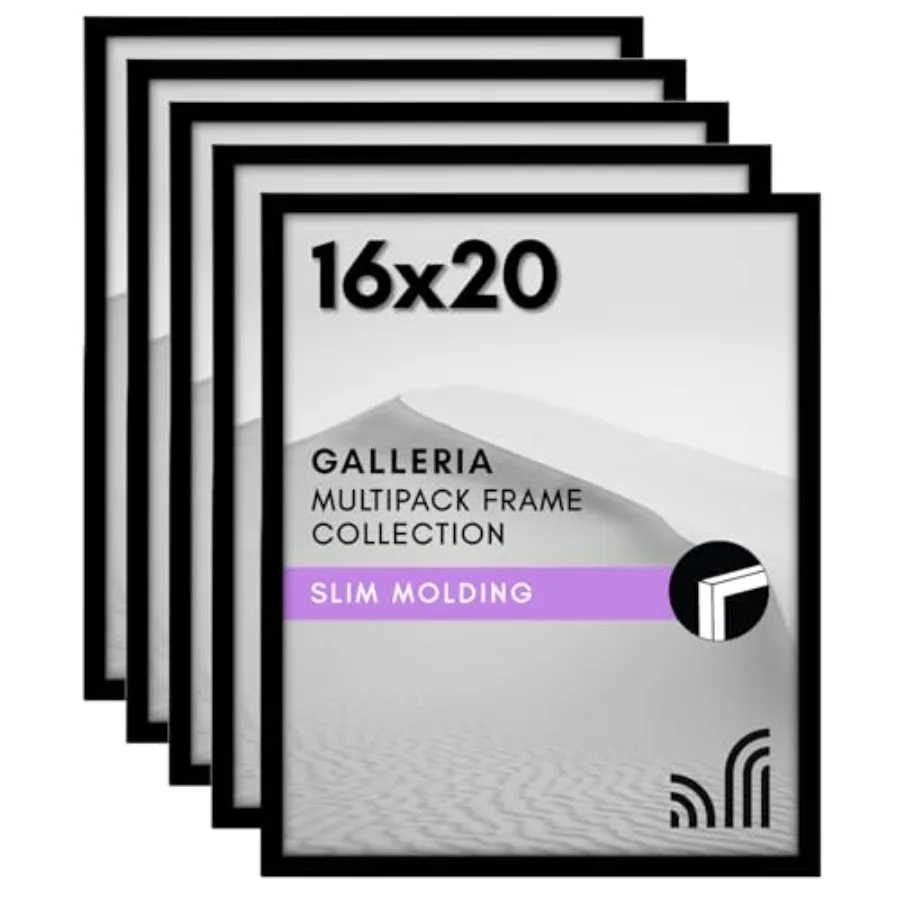 

Фоторамка 16x20 с полированным оргстеклом - набор из 5 штук - коллекция Galleria - рамки для картин для настенного размещения