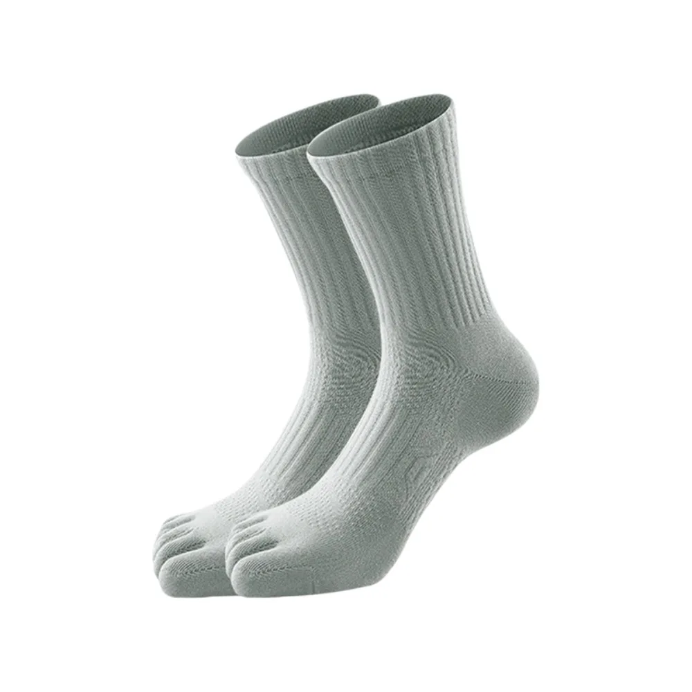 Split Toe Socks Cotton Men's Five Finger Socks Mid-Calf Hosiery Five Toe Socks Anti-slip Separate Fingers Sports Socks Male Boy