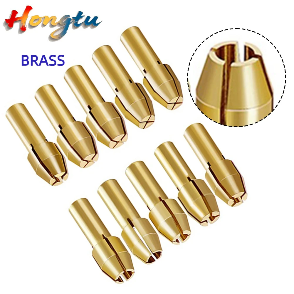 

4.2/4.8mm Mini Drill Collet Chuck Shank Brass Chucks Adapter Rotary Tool Bit Clamping Nut Adapter For Electric Motor Shaft 10pcs