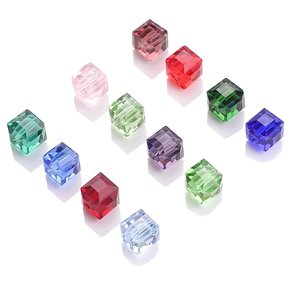 Crystal Square 2 3 4 6 8 10mm DIY Glass Faceted Loose Cube Beads China Beading Jewelry Needlework Accessories Wholesale In Bulk