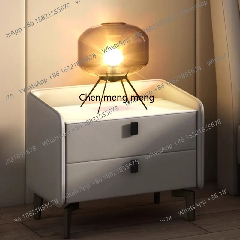 

Bedroom solid wood bedside table rock slab bedside table modern simple narrow cabinet storage non-slip edge