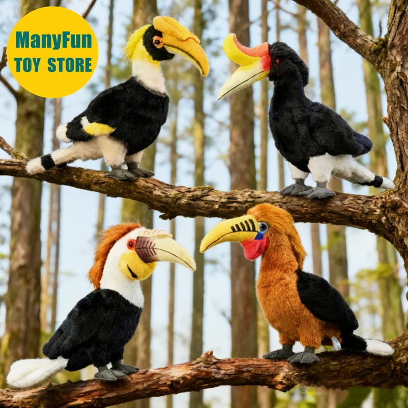 

Realistic Rufous-necked Hornbill High Fidelity Toucan Plush Toys Lifelike Hornbill Plushie Simulation Stuffed Animals Doll Toy