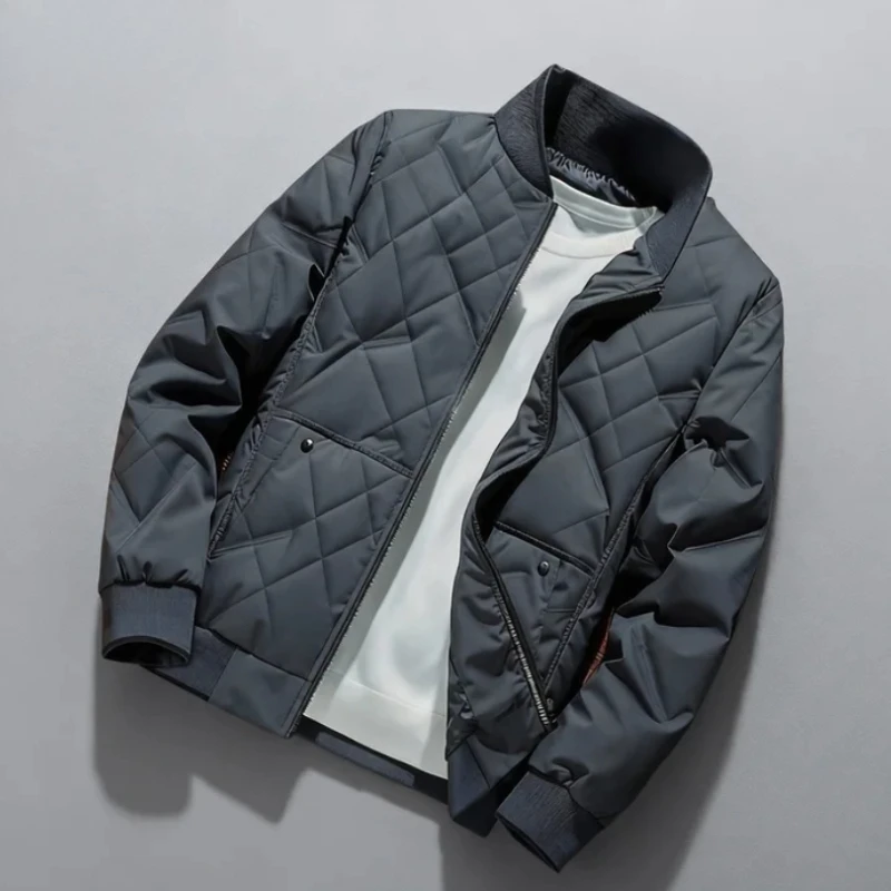 Удобная и модная новая хлопковая куртка, модный мужской кардиган, простой однотонный пуховик, зимнее теплое и плюшевое пальто