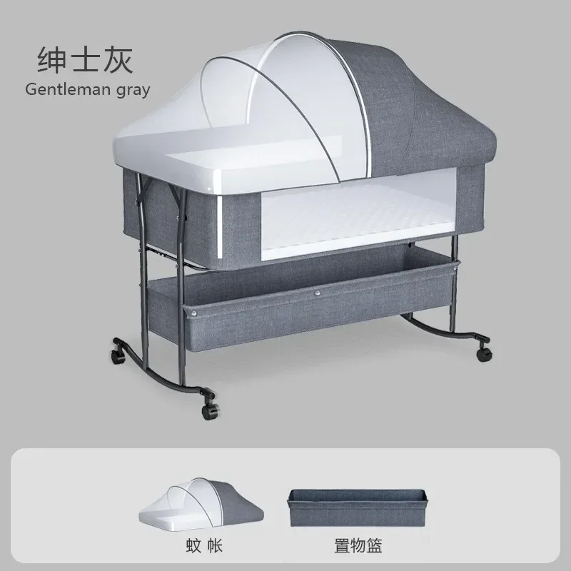 

Multi Functional Foldable Baby Crib Mobile Portable Newborn Crib Newborn Crib Splicing Large Bed