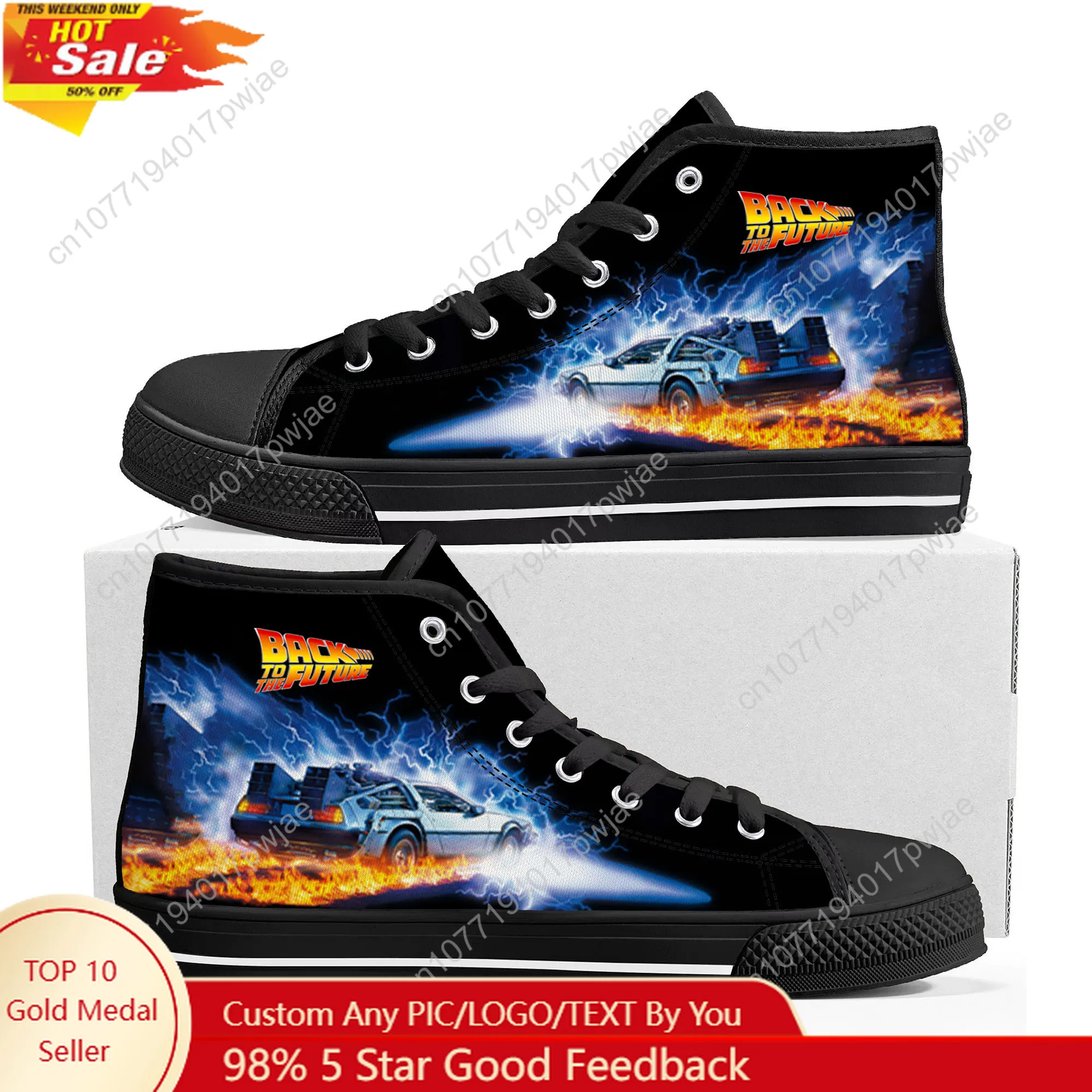 

Back to The Futures Science Fiction Movies High Top Sneakers Mens Womens Lightweight Canvas Casual Shoes