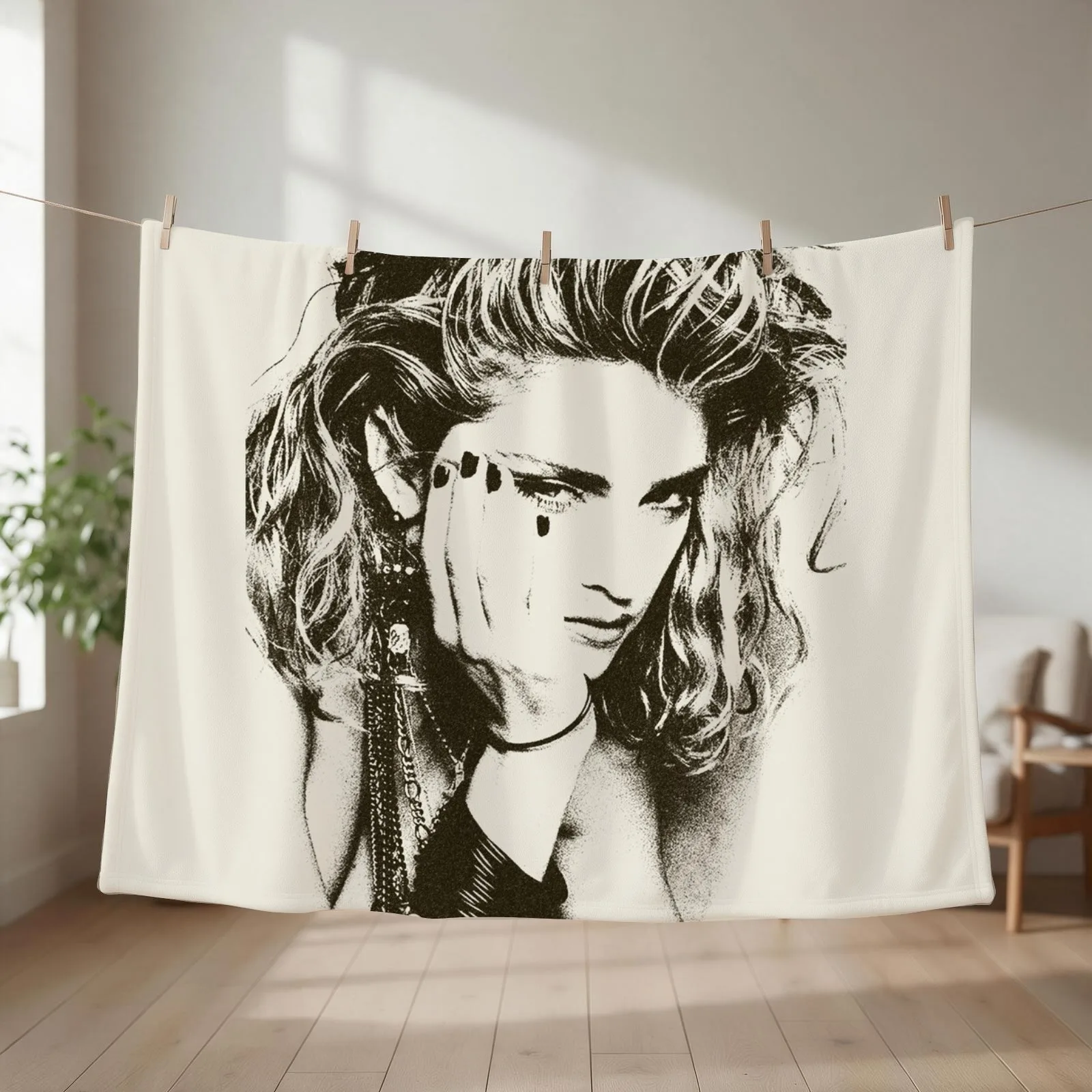 Madonna Vintage Throw Blanket couch cozy soft plush fuzzy picnic outdoor blanket