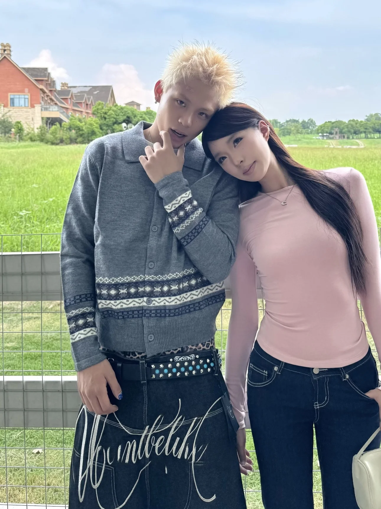 

Мужской вязаный кардиган в стиле американского ретро с узором Fair Isle, осенне-зимний, универсальный, повседневный, с воротником, вязаная кофта