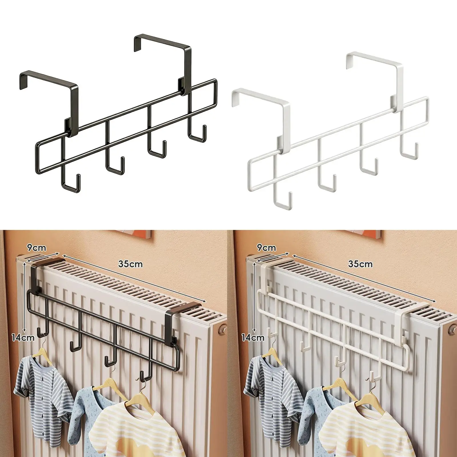 

Металлическая вешалка для полотенец на полку над радиатором, универсальная, без сверления, легко устанавливается, для ванной, гостиной, дома