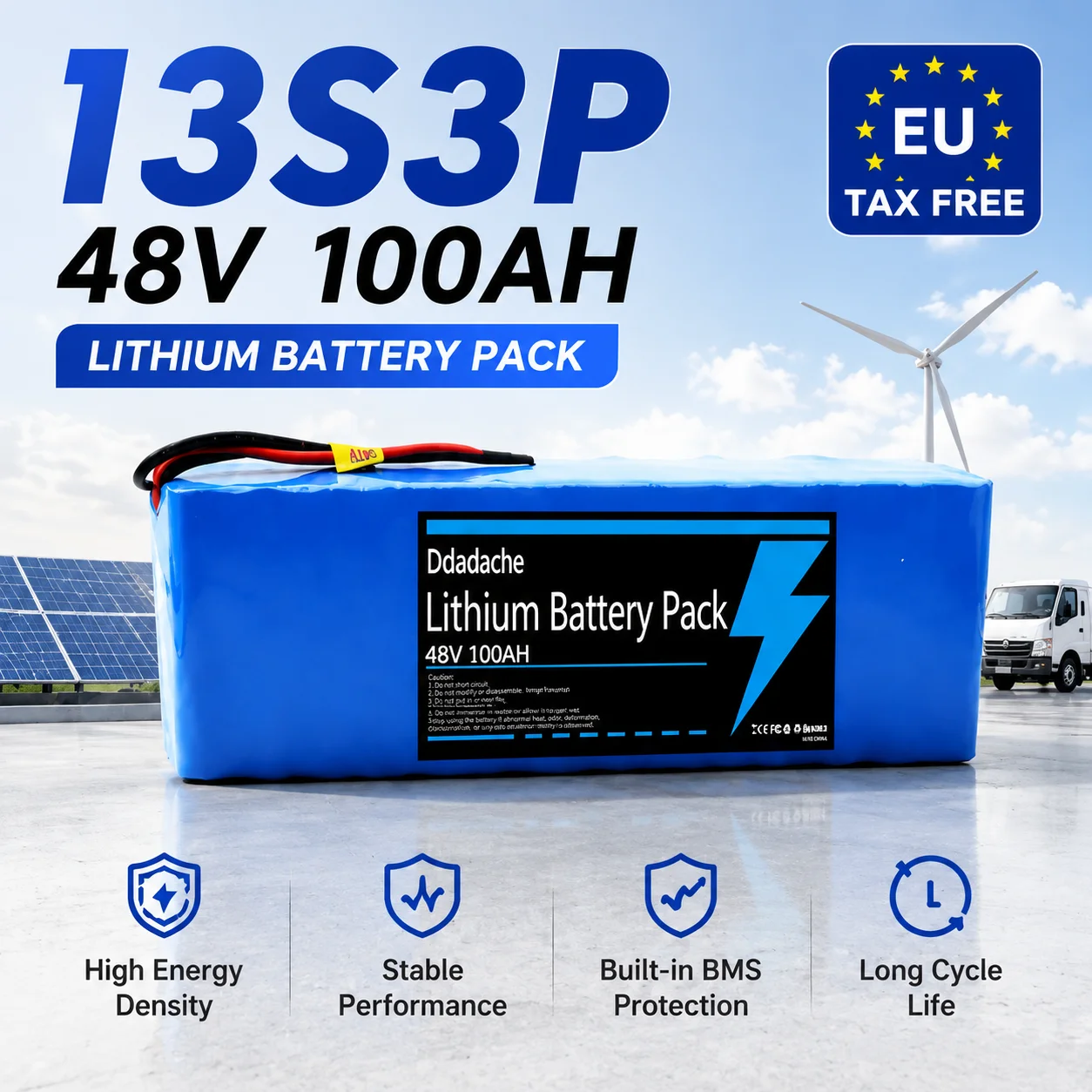 Neuer 48V 30Ah 1000W 13S3P Lithium-Ionen-Akku mit BMS für 54,6V Elektrofahrrad E-Bike Scooter