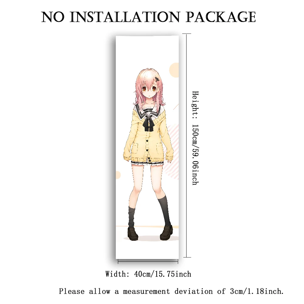Kimi to Kanojo to Kanojo no Koi Vertikaler langer Wandteppich, Anime-Schulmädchen-Wandbehang, gelbes Cardigan-Charakterbanner für – Detail 1
