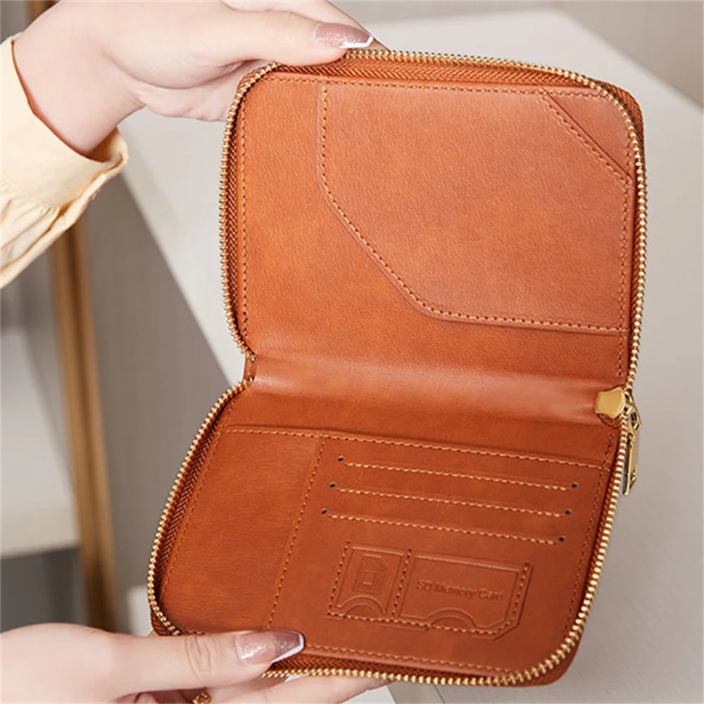 RFID Anti-Magnetic Passport Holder Zipper Short Travel Passport Bag Multi-Functional Storage Document Card Bag Passport Wallet