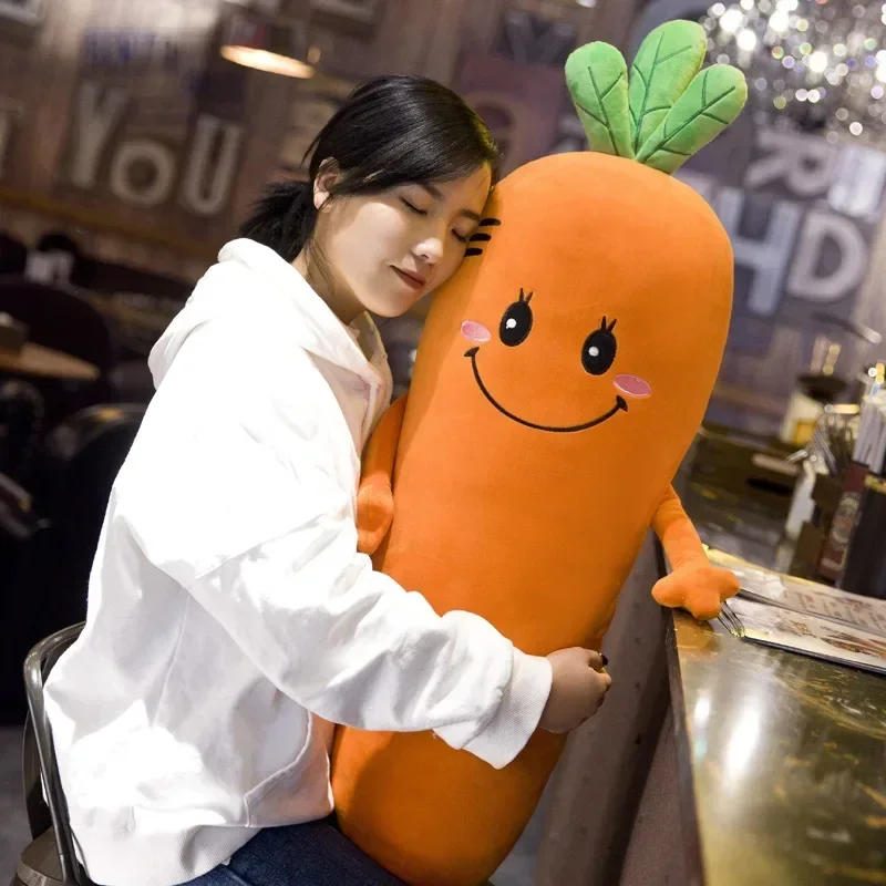 70-100cm Lovely Smile Carrot creative pillow cushion plush fruit vegetables food Anti-stress soft girl hobby Children toy gift