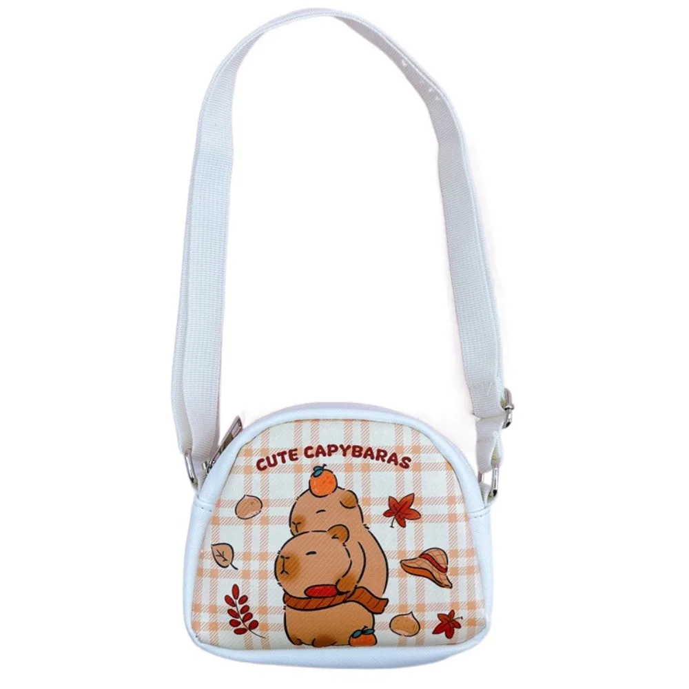 Bolso cruzado de cuero PU para capibara, correas ajustables, bolso de hombro de dibujos animados de mandarina, bolso escolar con dibujos de animales Kawaii para piscina