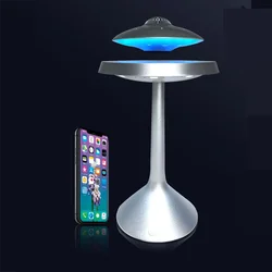 Cool Levitating Speaker UFO Speaker Super Magnetic Floating UFO Speaker Music Player With RGB Color Table Lamp