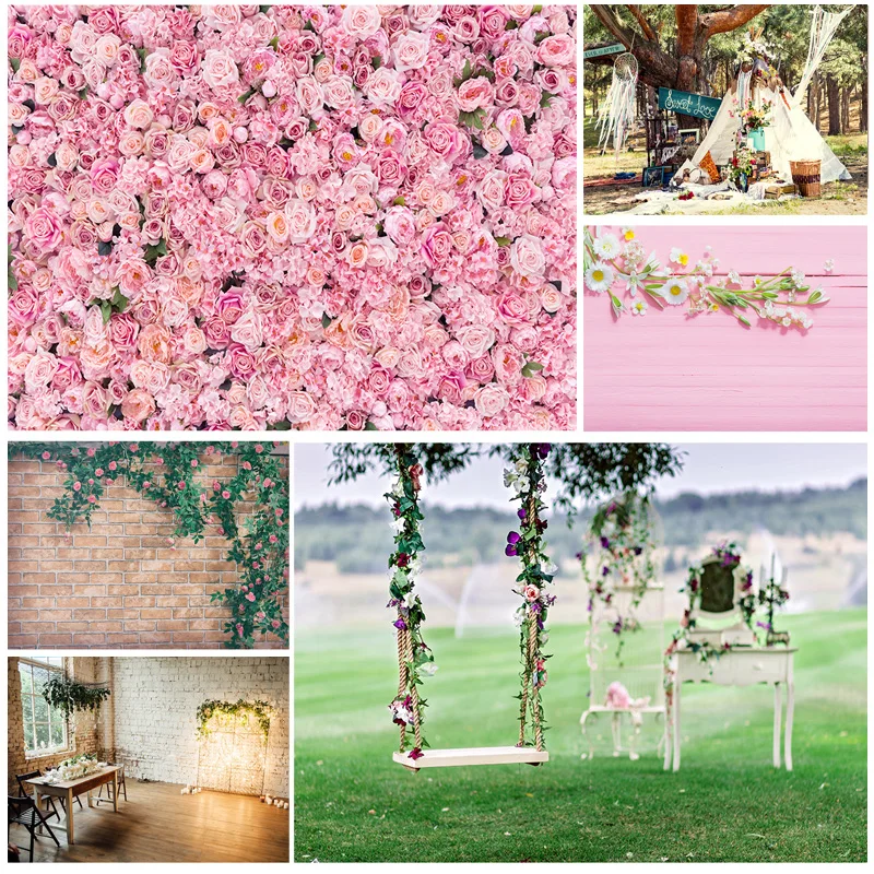 

SHENGYONGBAO Art Photography Backdrops Props Flower Board Landscape Children's Birthday Photo Studio Background ZHDT-05