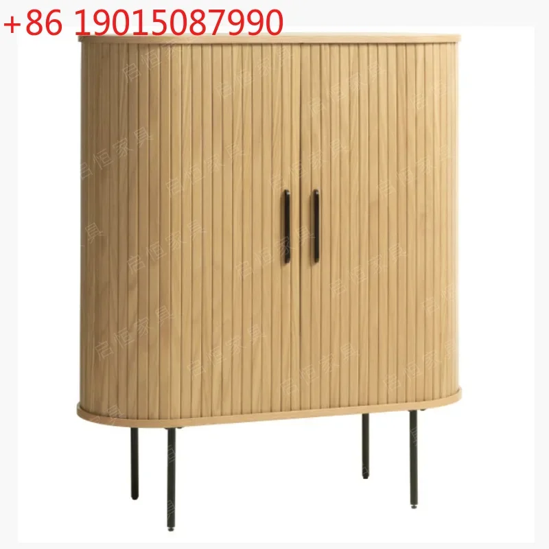 

Nordic solid wood dining side locker against the wall light luxury multi-functional high-end storage decorative cabinet