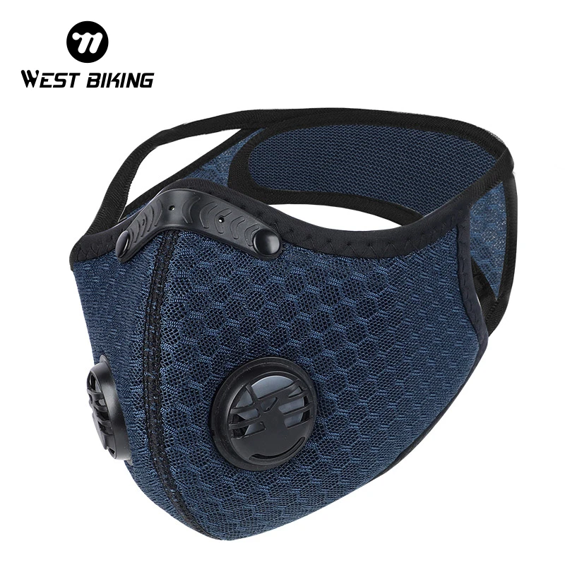 WEST BIKING Cycling Mask With Activated Carbon Filter PM2.5 Anti-Pollution Washable Sports Mask Outdoor Sports Training Mask