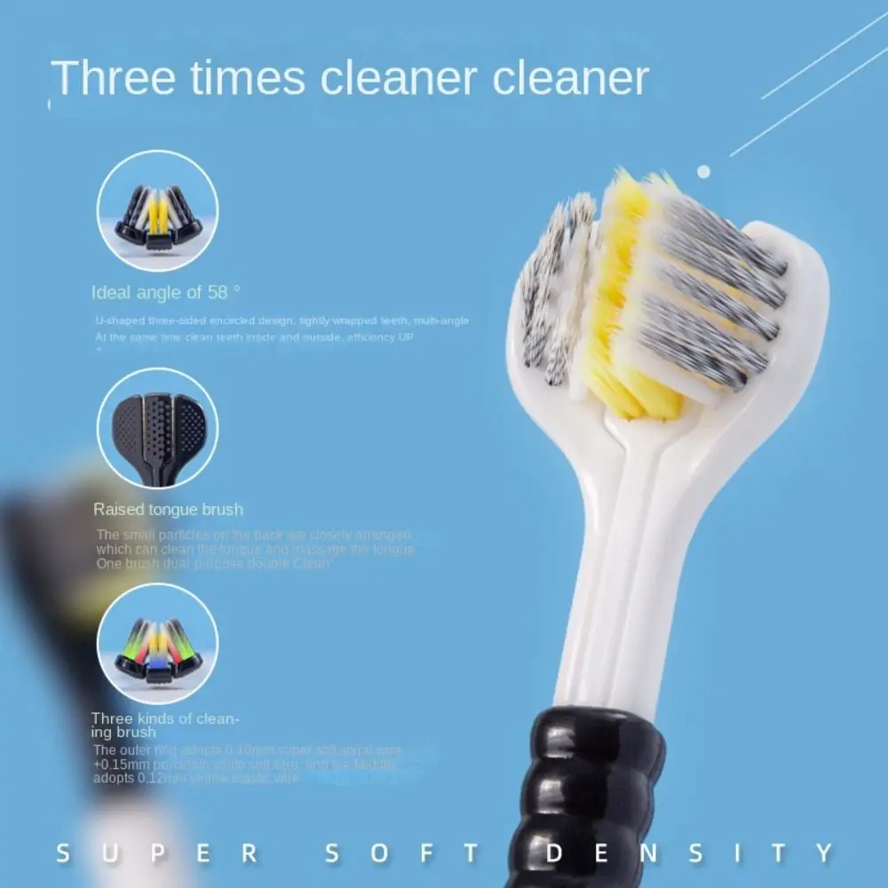 

U-shaped Three Sided Toothbrush 3D Fully Wrapped Soft Bristled Cleaning Brush Gift Adult Household Tooth Care