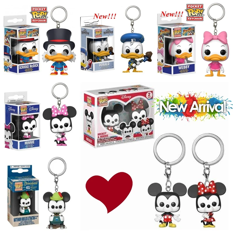 2025 los más nuevos llaveros de bolsillo FUNKO serie Disney Mickey y Minnie Donald DuckTales Scrooge McDuck Webby figuras de acción de juguete regalos