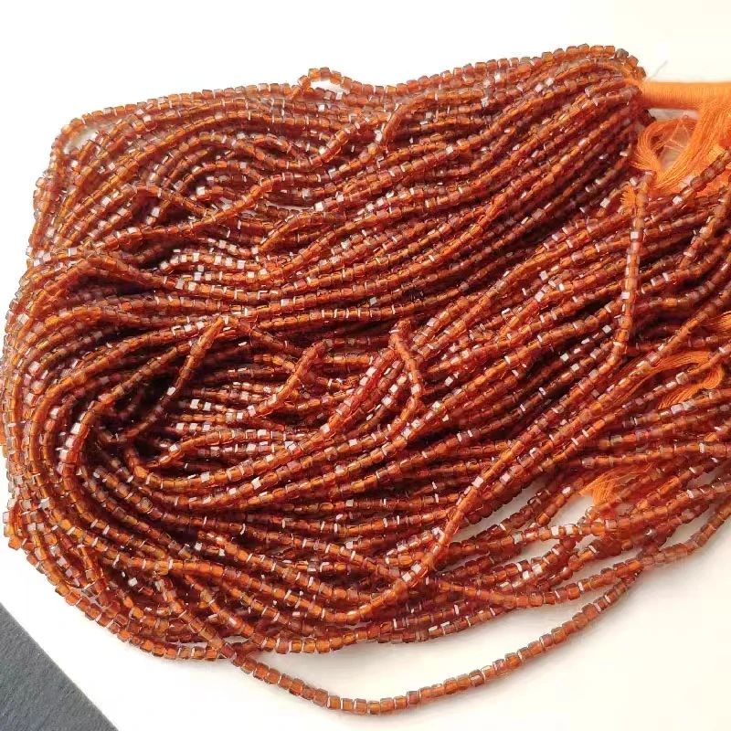 Fendarite orange garnet  square faceted 2-2.3mm AAA  for DIY jewelry making  loose beads 32CM  FPPJ wholesale  nature gemstone