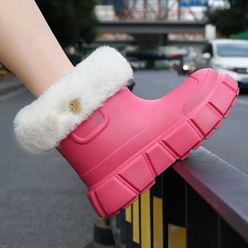 Waterproof cotton shoes winter women's thick-soled plush warm snow boots women's winter piled thickened cotton slippers winter